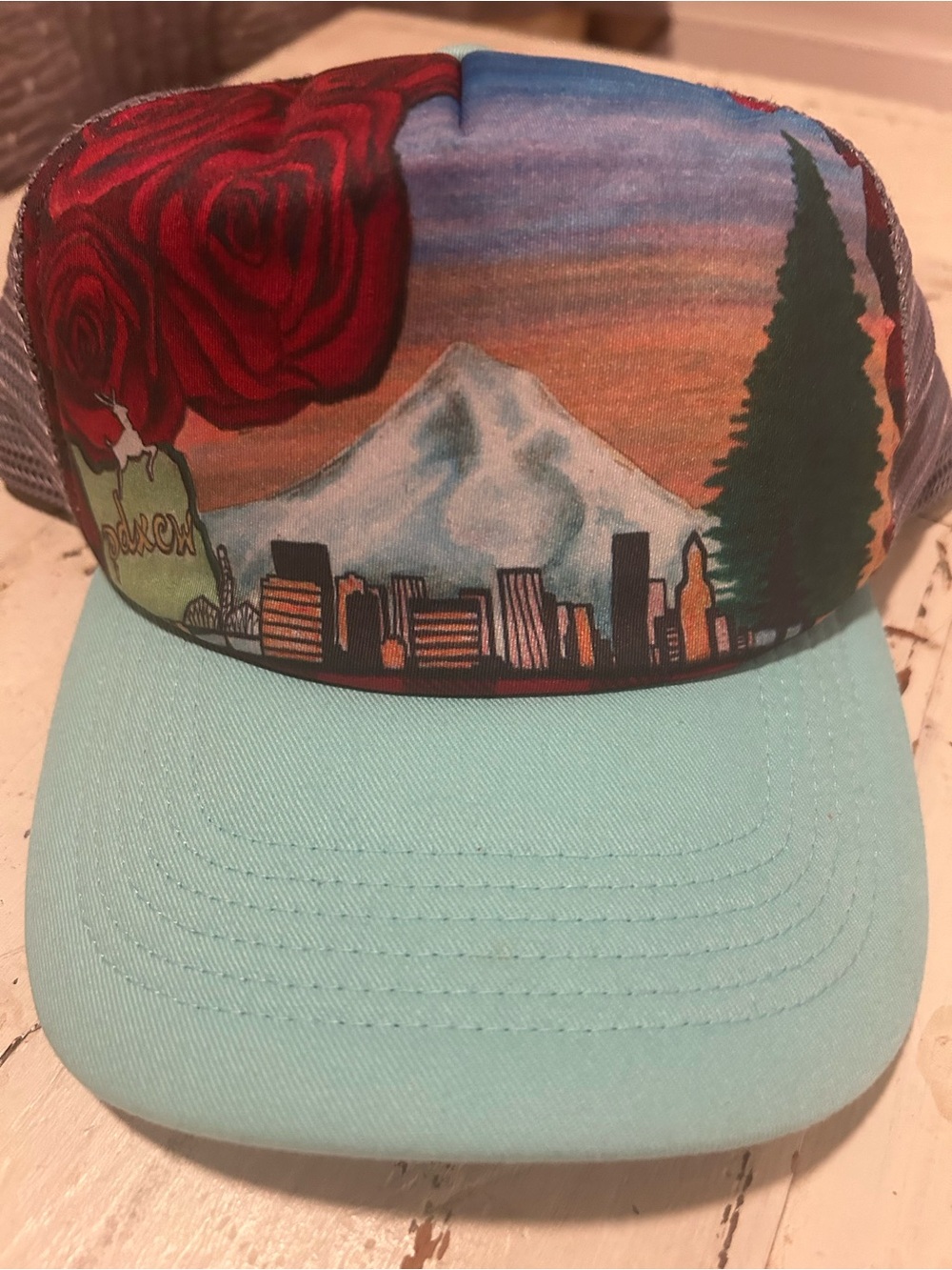 Hand Painted Portland "City of Roses" Artist Series Trucker Hat